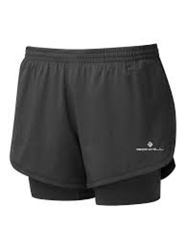 Picture of Ronhill Wmn's Stride Twin Short Black|Charcoal
